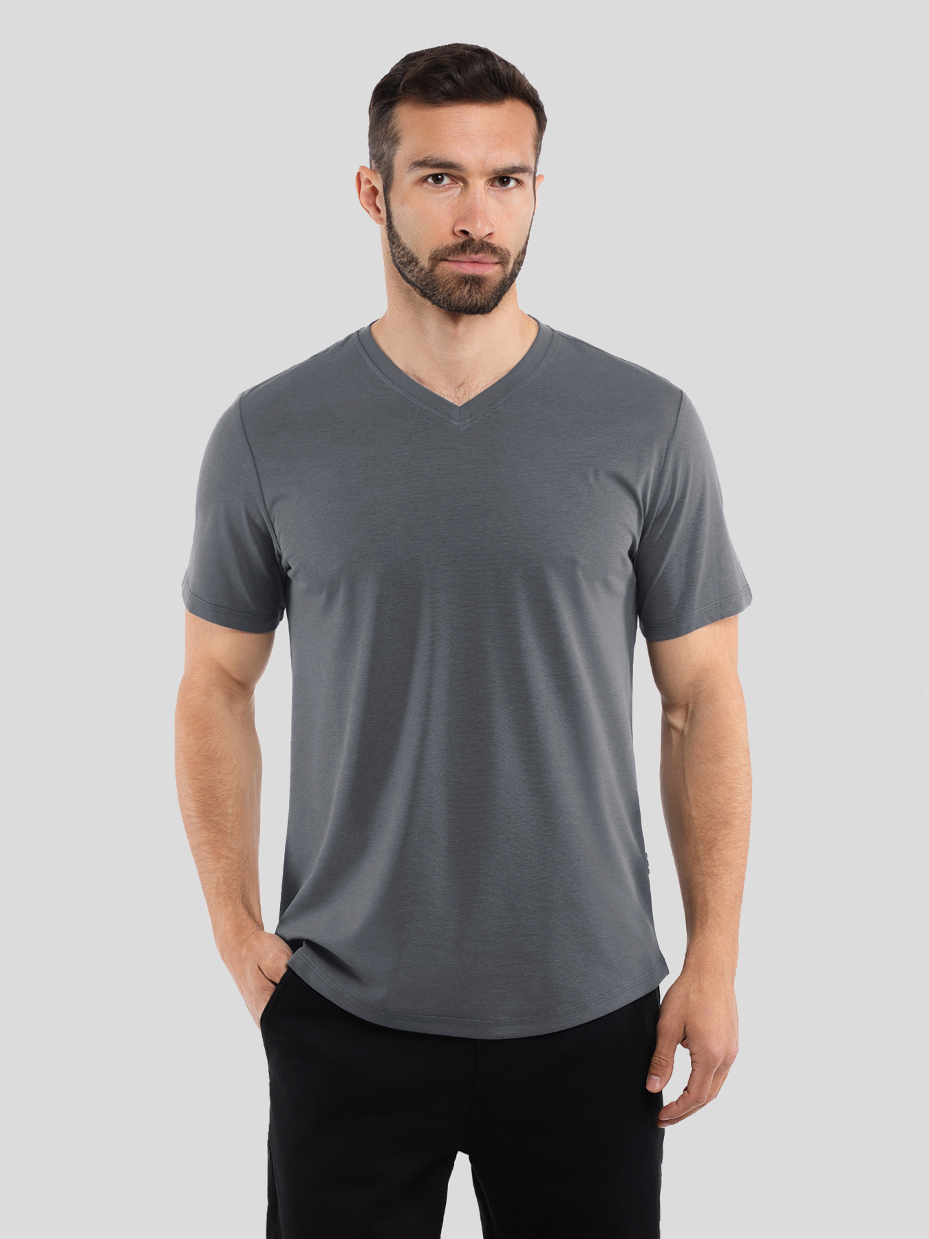 StayCool 2.0 V-neck Curve-Hem Tee: Classic Fit
