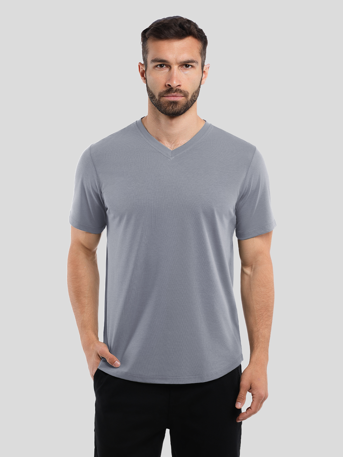 StayCool 2.0 V-neck Curve-Hem Tee: Classic Fit