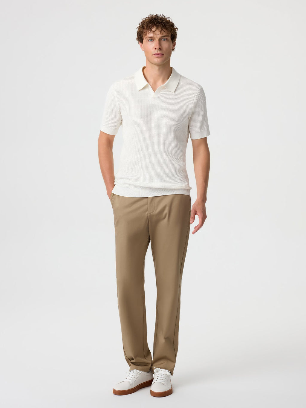 FlexKnit Active Knitted Buttonless Polo