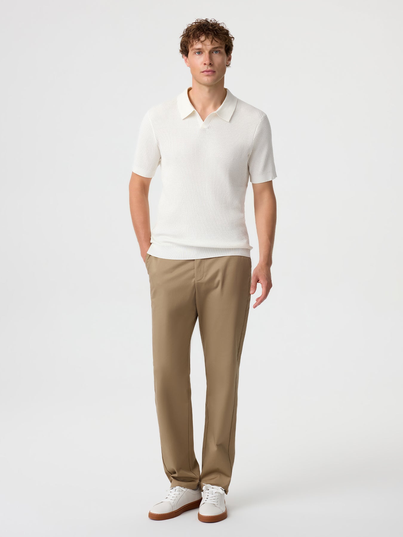 FlexKnit Active Knitted Buttonless Polo