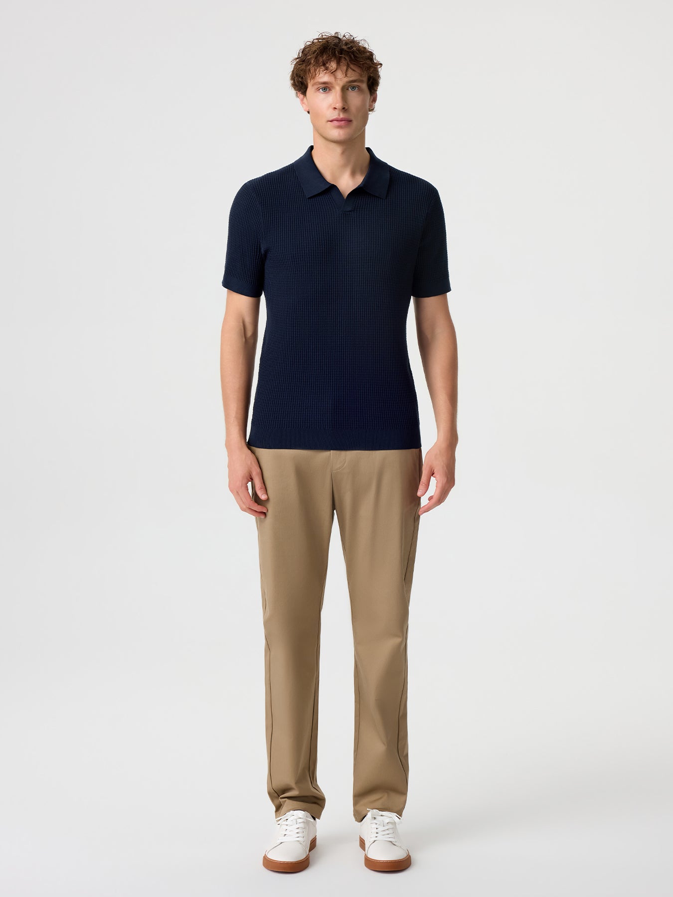 FlexKnit Active Knitted Buttonless Polo