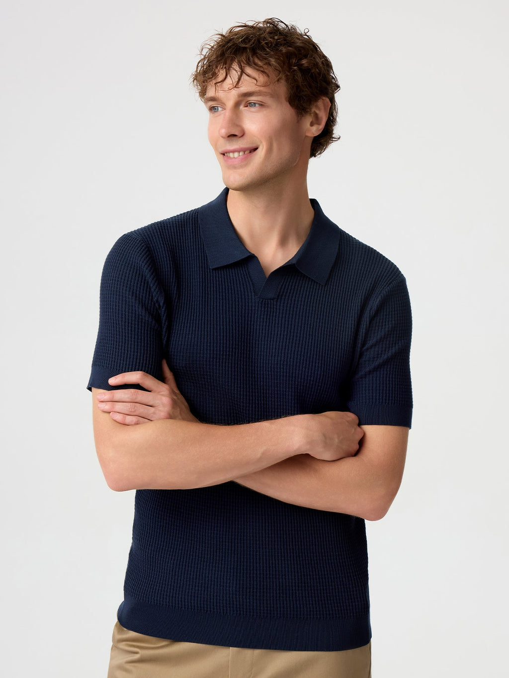 FlexKnit Active Knitted Buttonless Polo