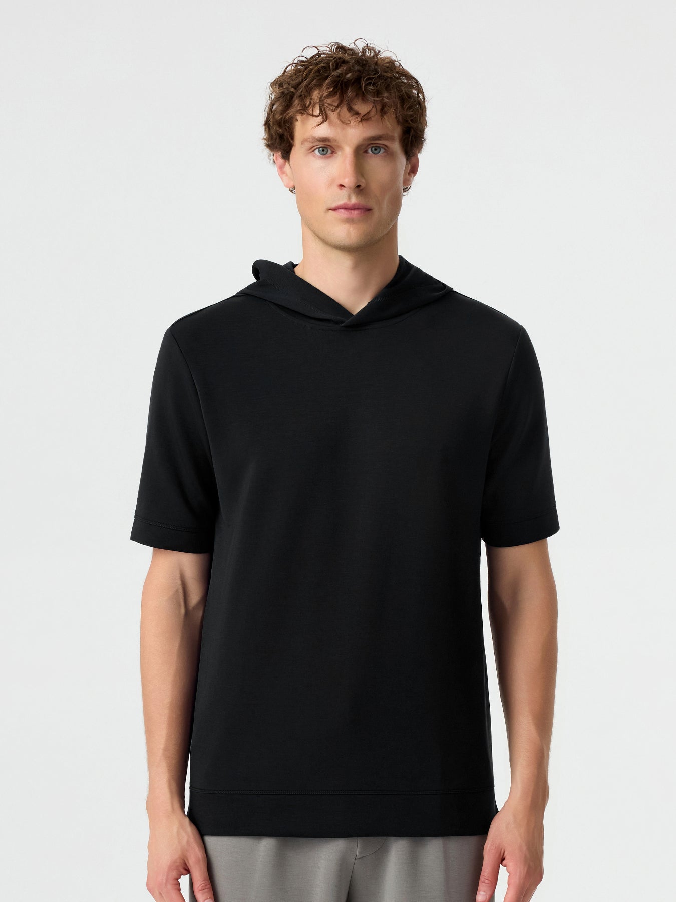 Modal Blend Short Sleeve Hoodie