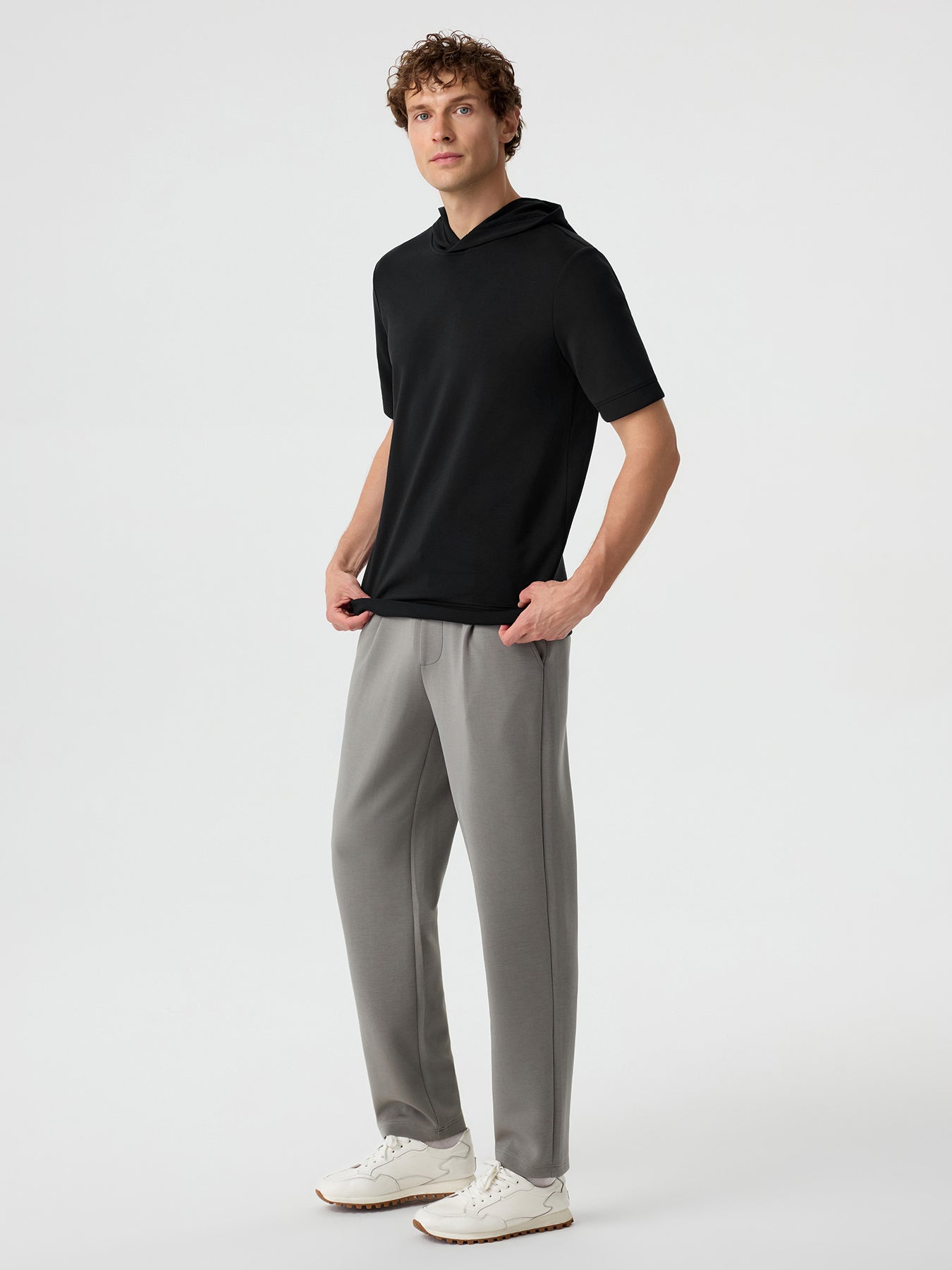 Modal Blend Short Sleeve Hoodie