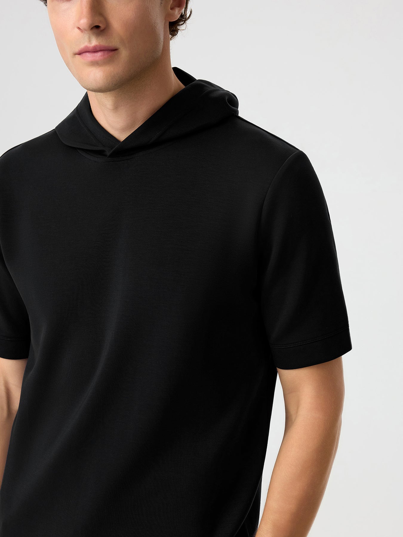 Modal Blend Short Sleeve Hoodie