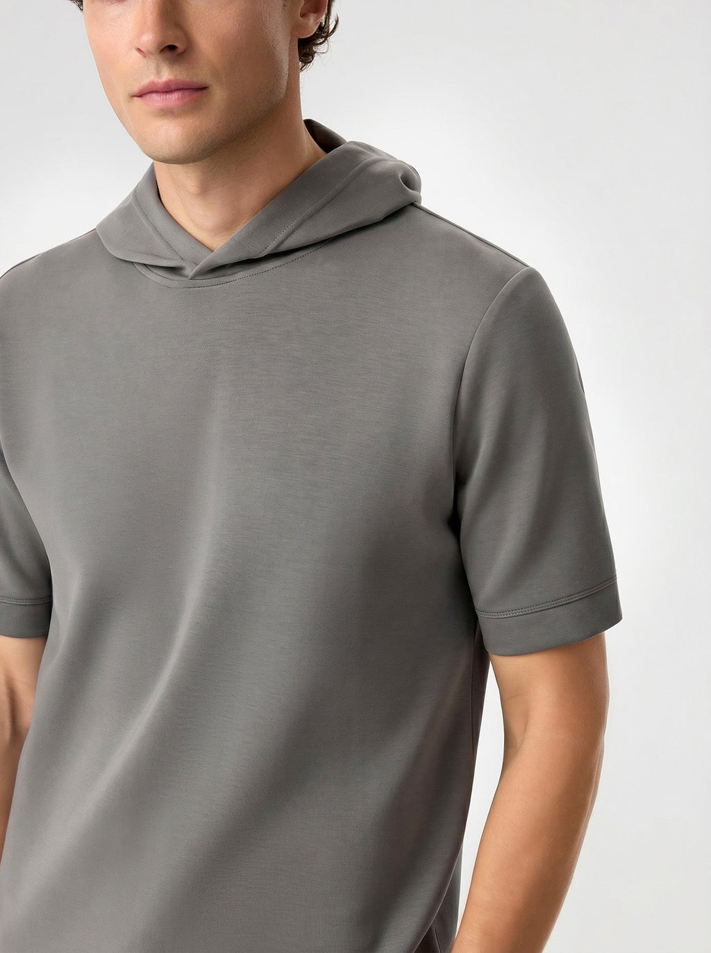 Modal Blend Short Sleeve Hoodie