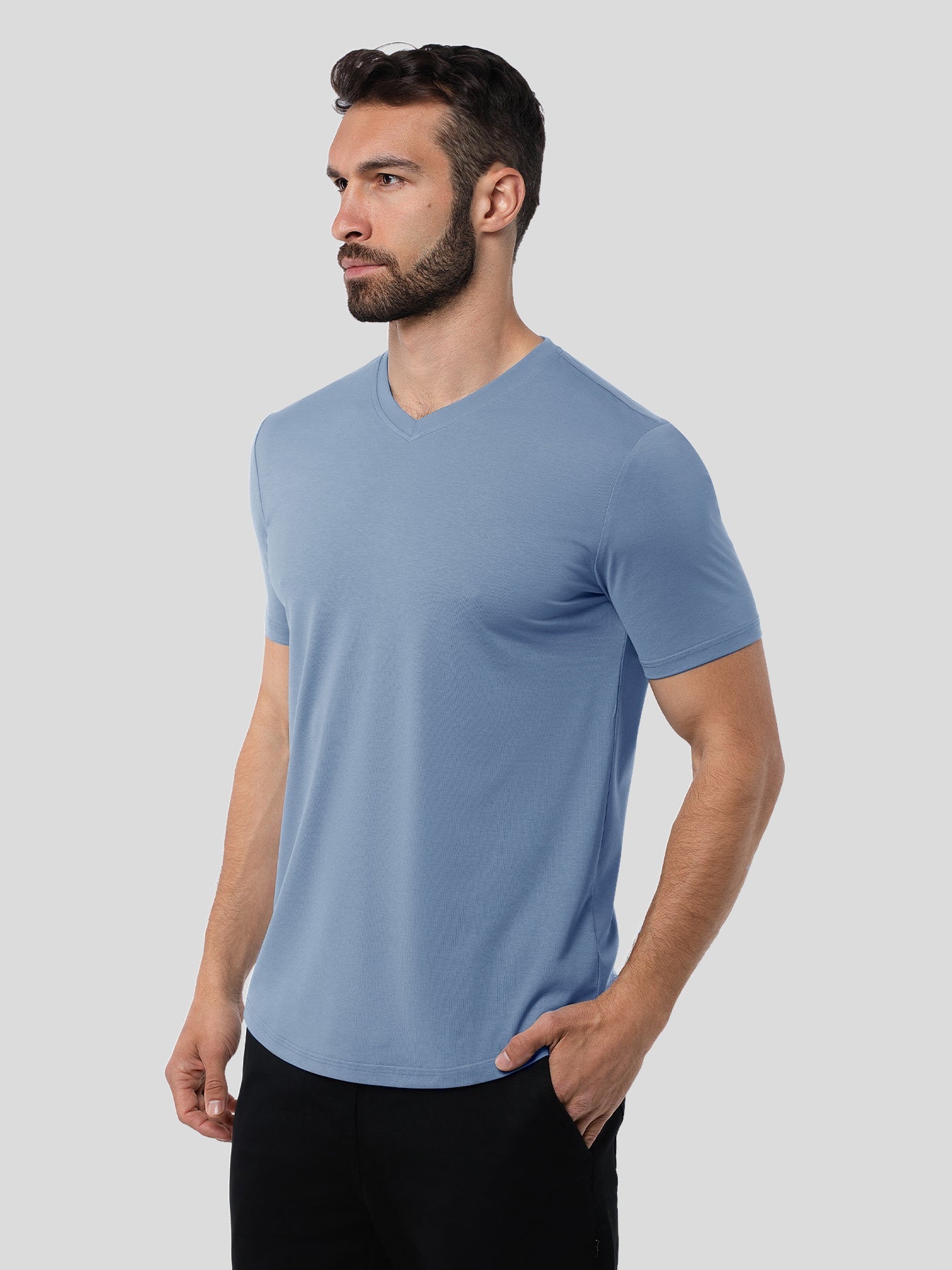 StayCool 2.0 V-neck Curve-Hem Tee: Classic Fit