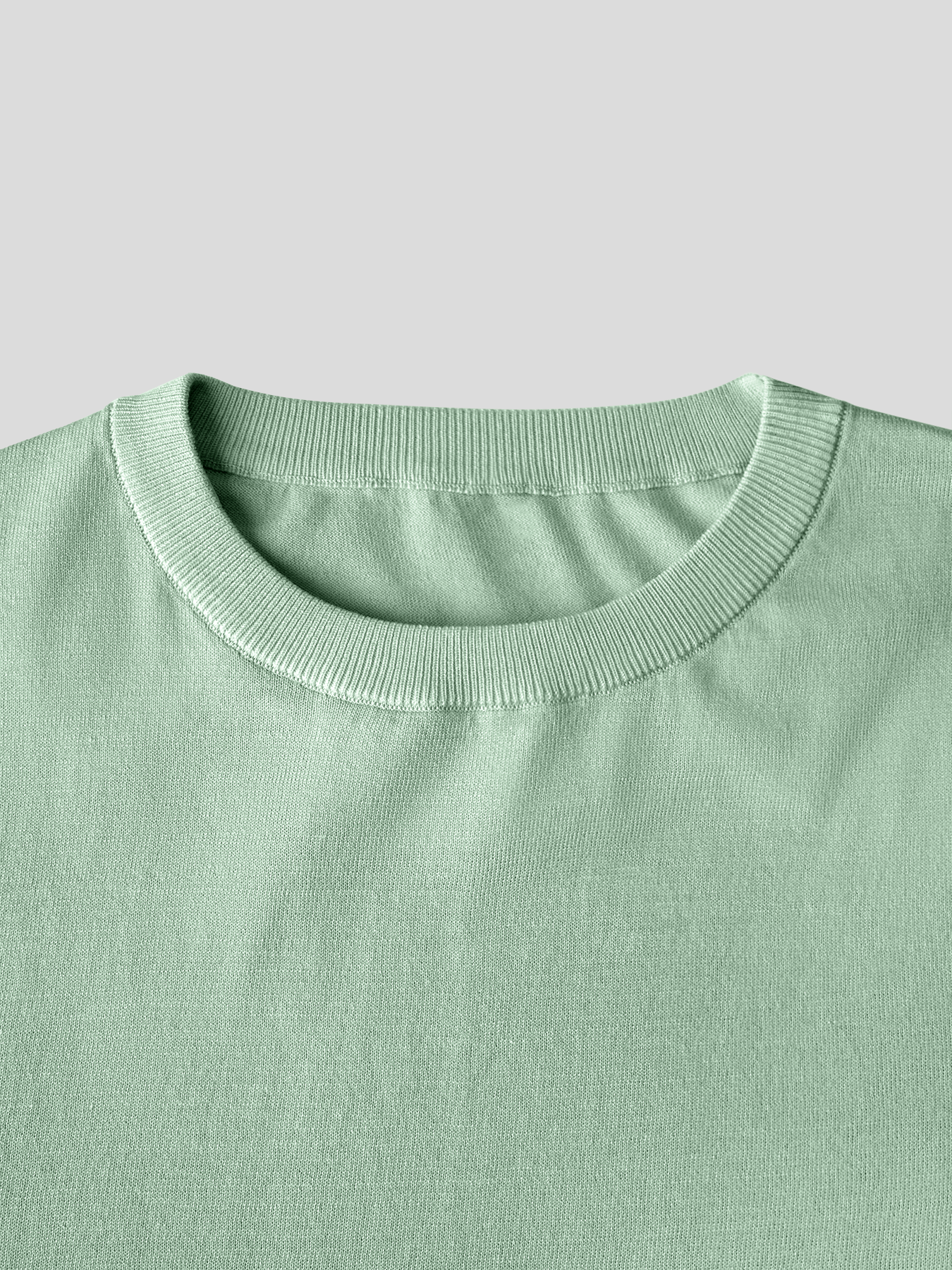 CoolKnit Color Blocked Cuffs Short Sleeve Knitted T-Shirt