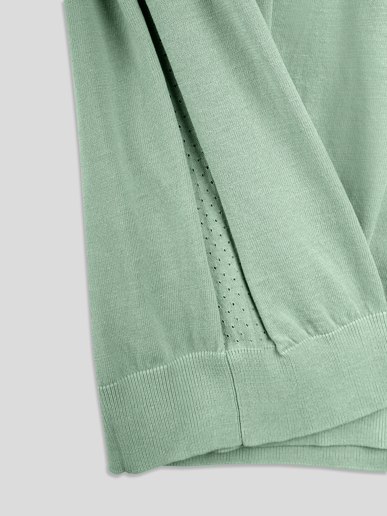 CoolKnit Color Blocked Cuffs Short Sleeve Knitted T-Shirt