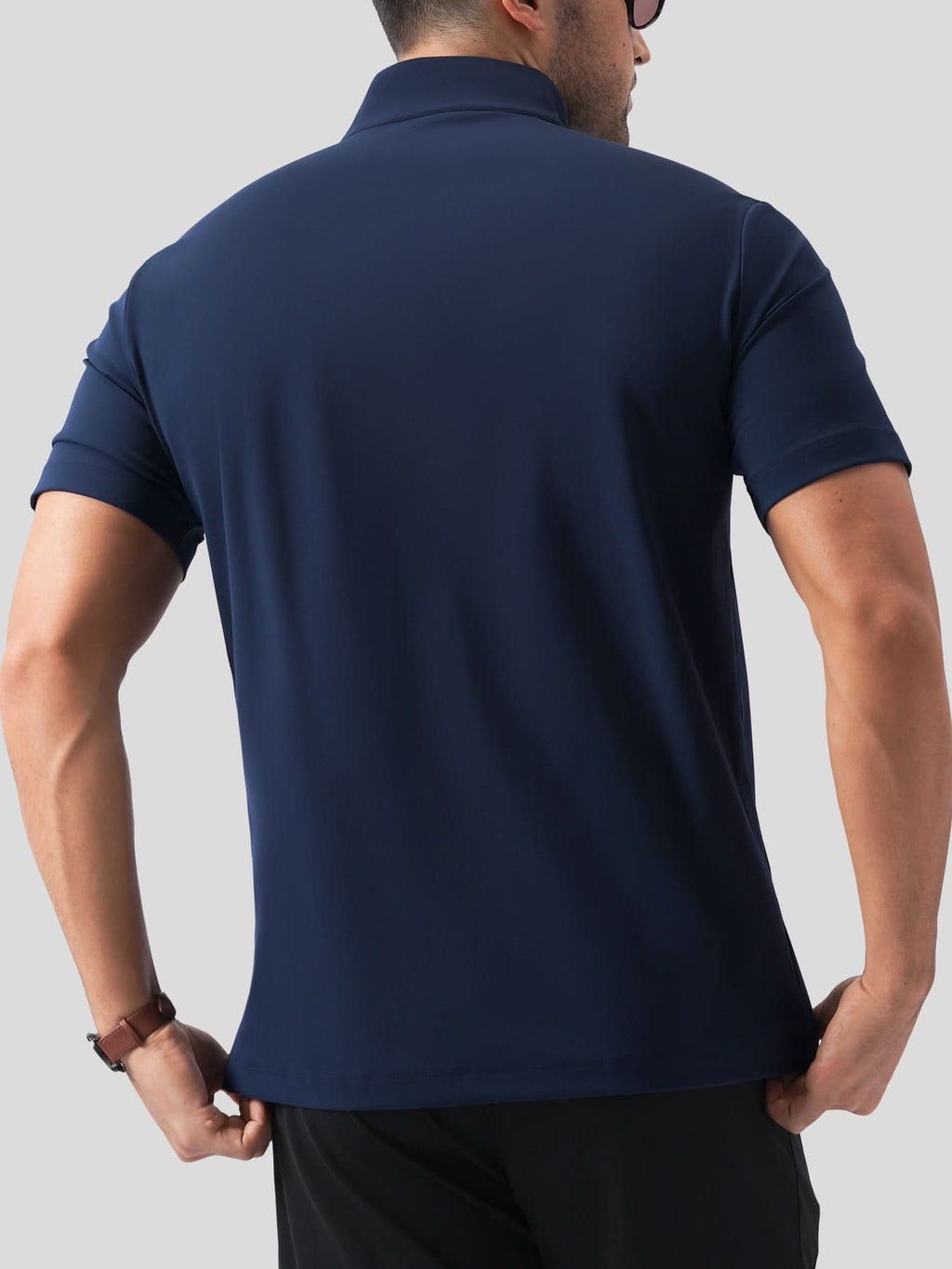 SmoothBlend Half Zip Mock Neck Short Sleeve Tee