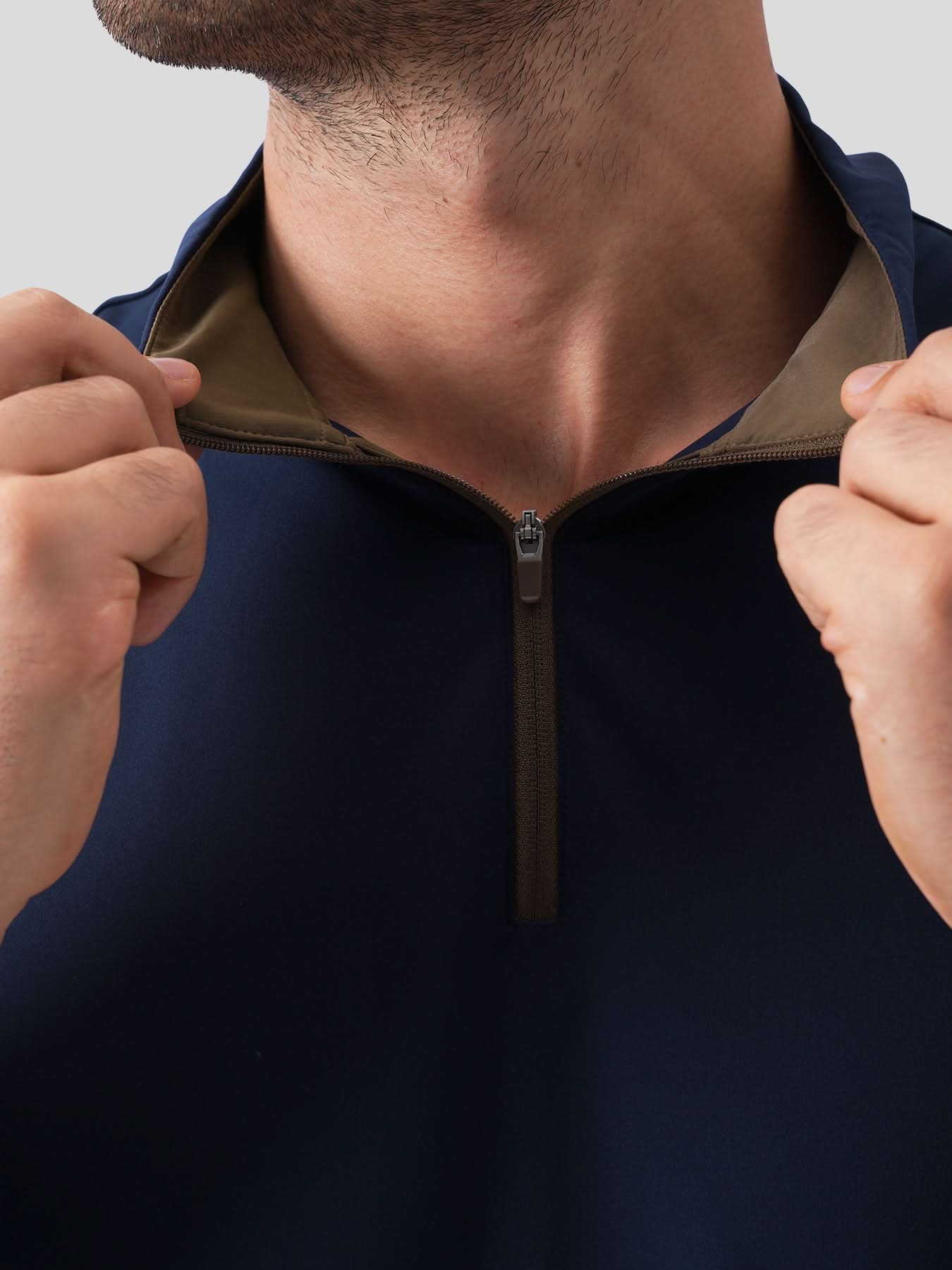 SmoothBlend Half Zip Mock Neck Short Sleeve Tee