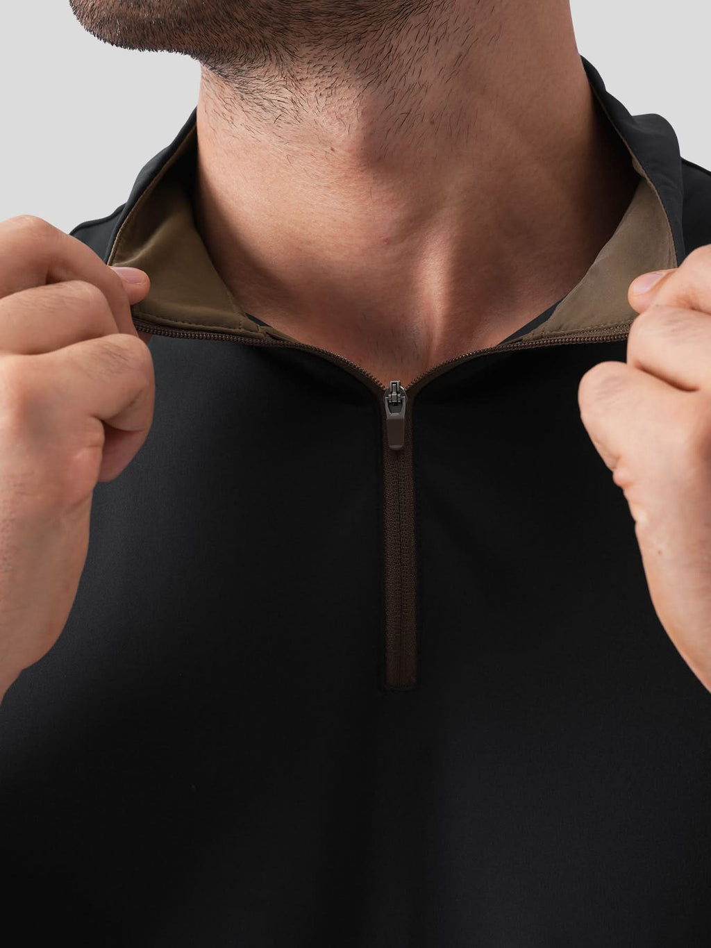 SmoothBlend Half Zip Mock Neck Short Sleeve Tee