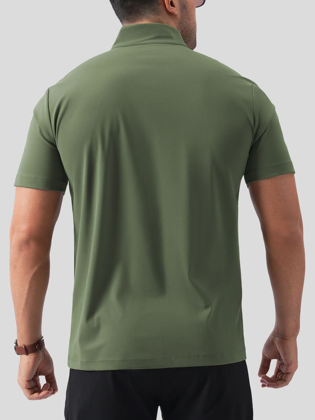 SmoothBlend Half Zip Mock Neck Short Sleeve Tee