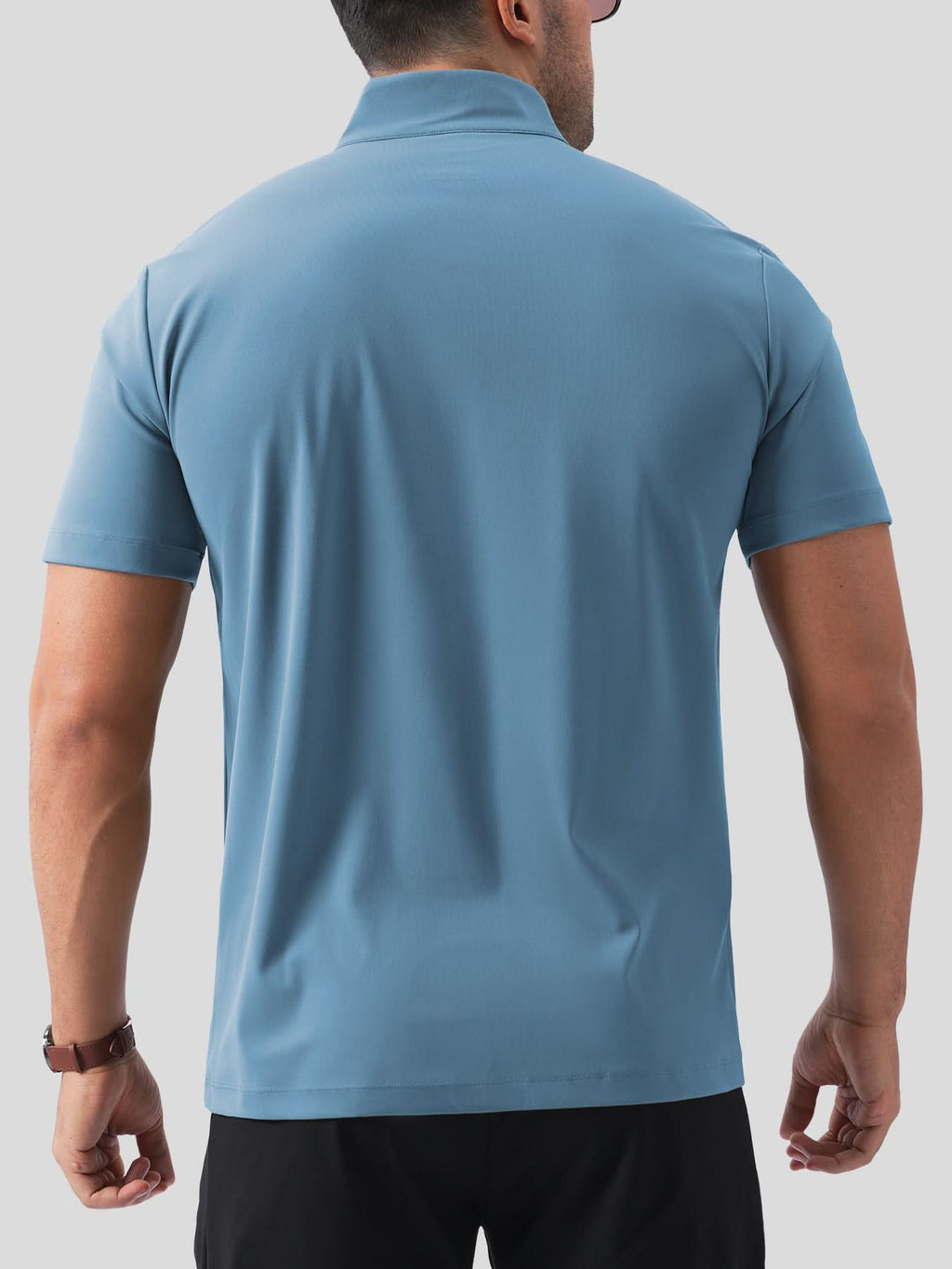 SmoothBlend Half Zip Mock Neck Short Sleeve Tee
