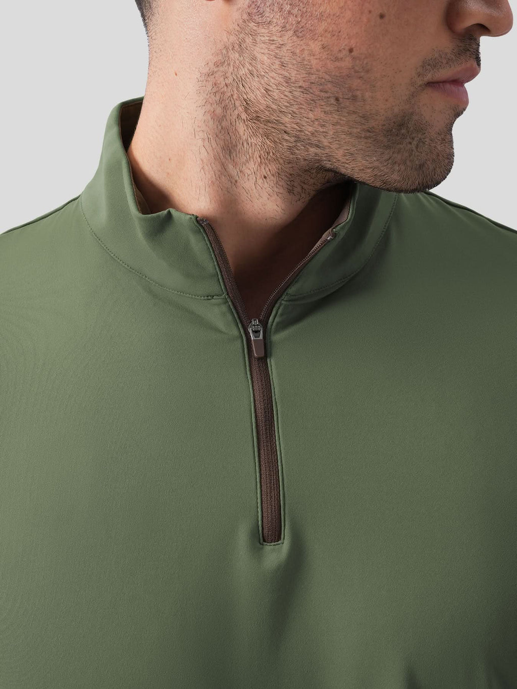 SmoothBlend Half Zip Mock Neck Short Sleeve Tee