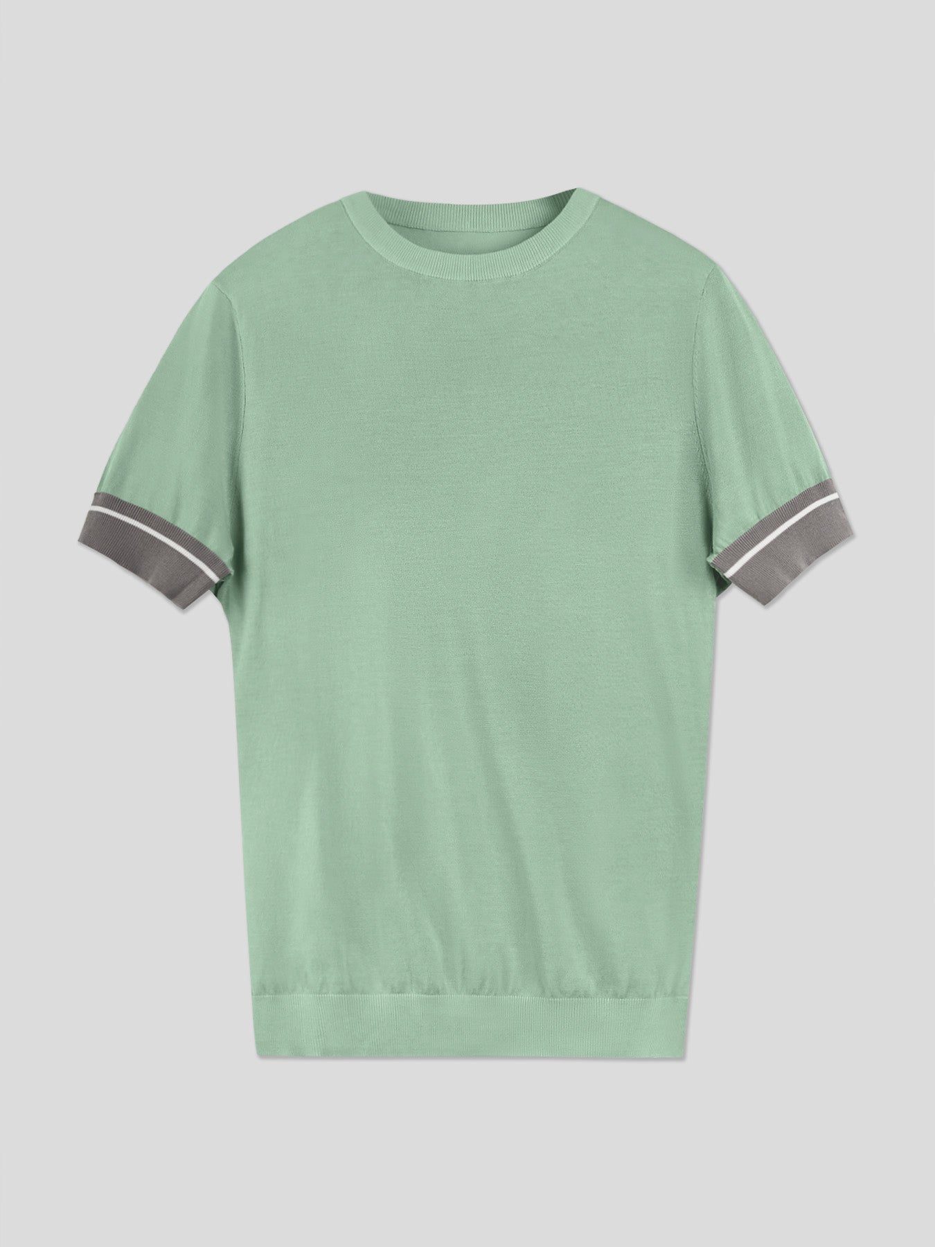 CoolKnit Color Blocked Cuffs Short Sleeve Knitted T-Shirt